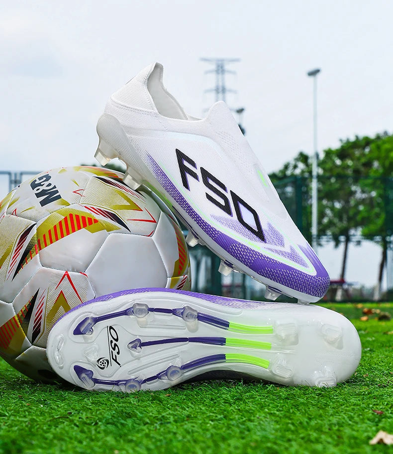 New Men Football Boots Non-Slip Outdoor Sneakers Match Grass Cleats High-quality Soccer Shoes Futsal Hot-selling High-top Light