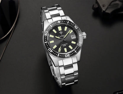 CADISEN New 38mm Diver Mens Watch Japan 8215 Automatic Mechanical Sapphire Glass Date Luminous 100M Waterproof Wrist watch Men