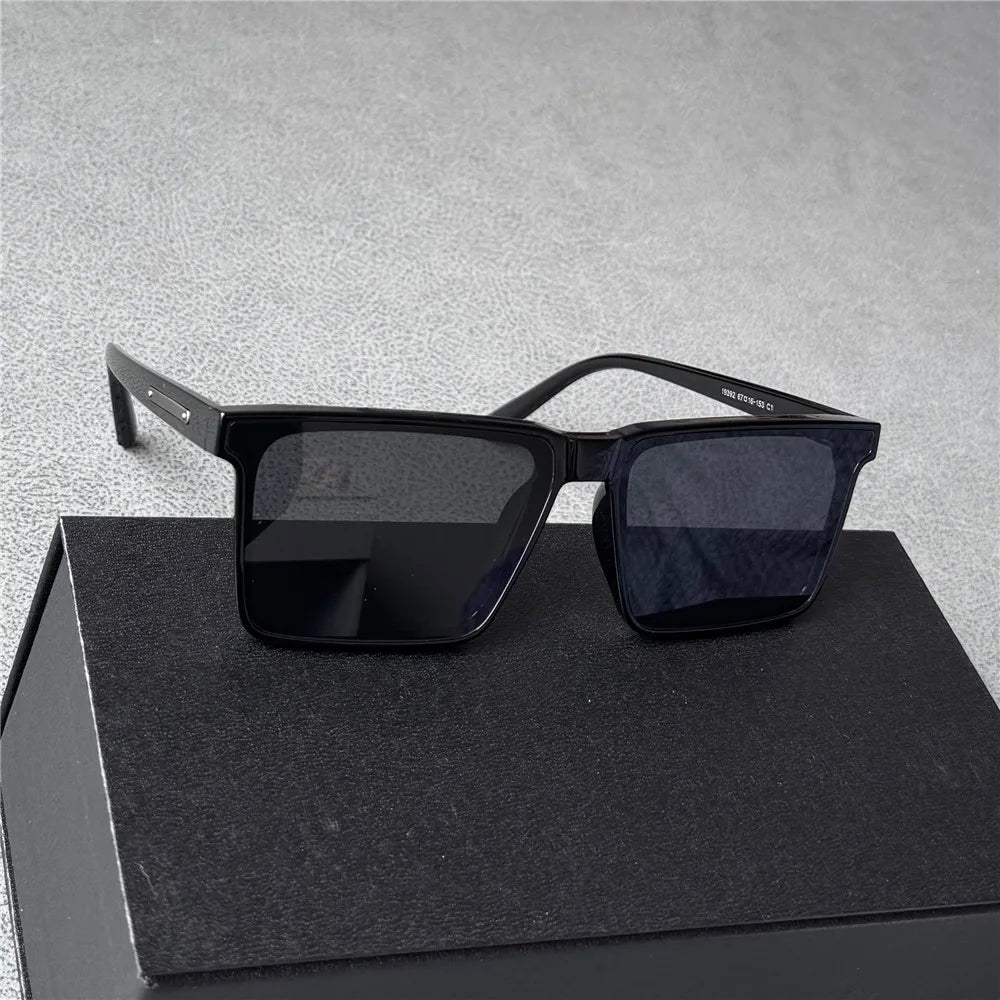 Vazrobe 160 mm Ochelari de soare supradimensionați pentru bărbați, polarizați, negri, unisex, cu ramă mare și groasă, mărime XXL