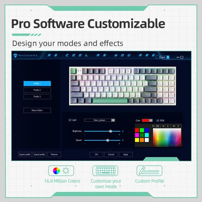 MACHENIKE K500 Mechanical Keyboard Wired Gaming Keyboard K500-B94 Hot Swappable 94 Keys 90% Layout RGB Backlight for PC Laptop