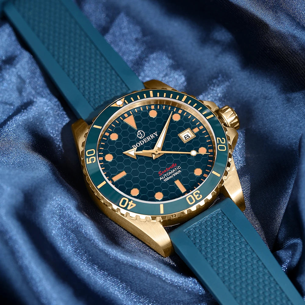 Boderry Bronze Watch Seaturtle Titanium Diver Luxury Wristwatch Automatic Mechanical Wristwatch Sport 200M Waterproof Luminous