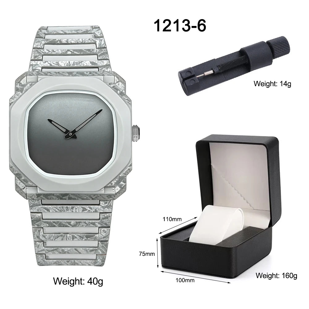 Creative Design Smoked Marble Pattern Quartz Watch Ultra-Thin Dial 3ATM Waterproof Plastic Quartz Watch Business Watch for Men