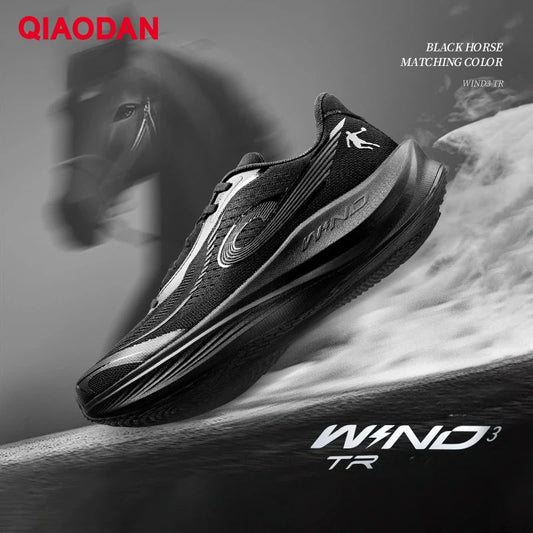 QIAODAN WIND 3TR Men's Marathon Running Shoes 2026 Thick Sole Cushioning Sport Shoes Male Gym Lightweight Sneakers QDB023252297