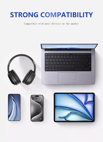 Wireless TV Headphones Bluetooth 5.0 USB Adaptor Stereo Headset Foldable Helmet Earbuds with Mic for Samsung TV PC Music