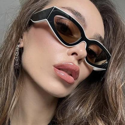 Ochelari de soare negri cu rame groase, model „Cat Eye”, pentru femei – ochelari de soare vintage la modă, ochelari clasici pentru doamne