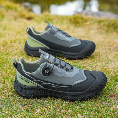 Men's Lightweight Casual Outdoor Running Shoes in Black, Grey, Khaki, Sizes 39-48, PU Material with Canvas