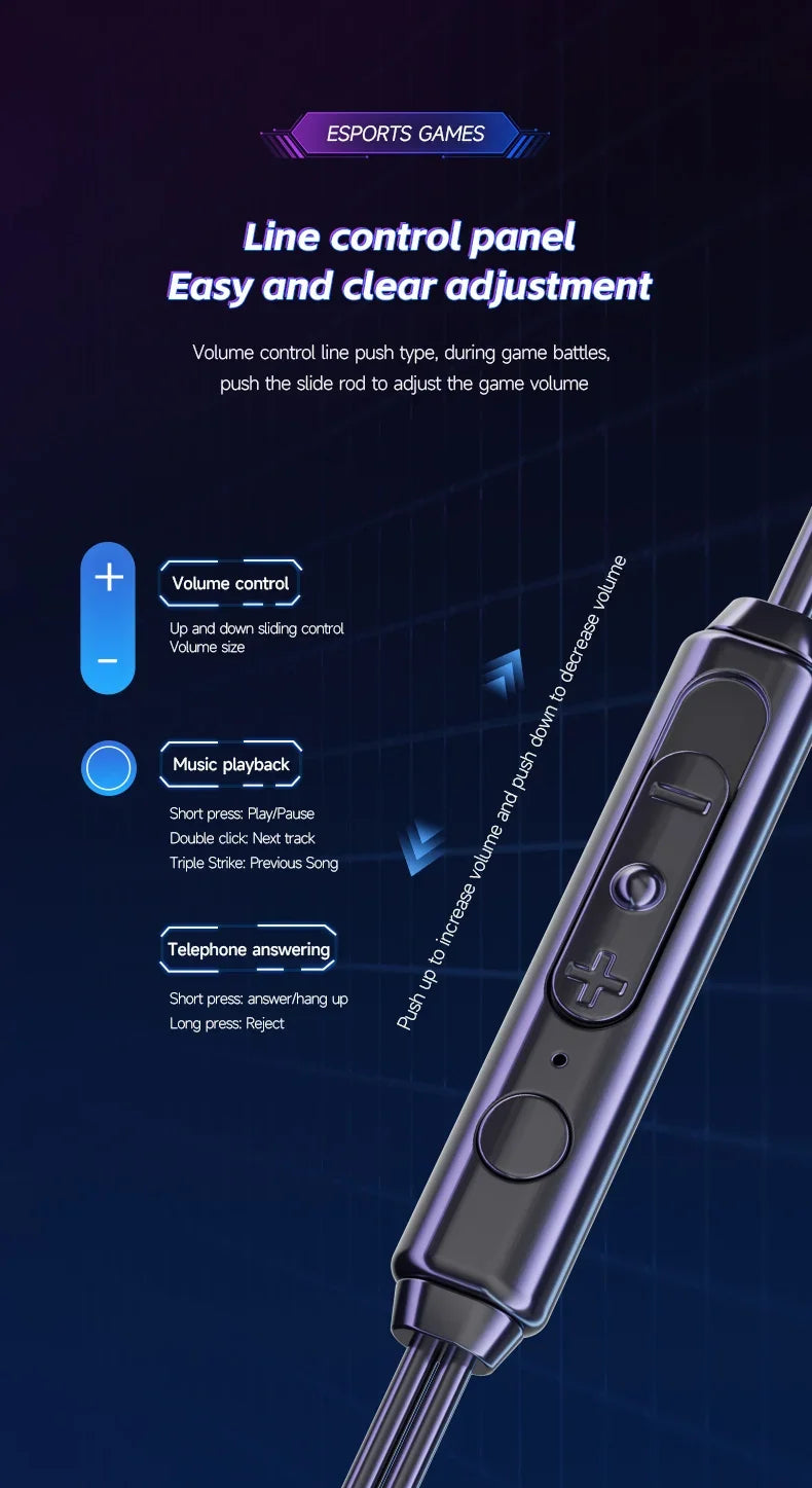 Auriculares para videojuegos con doble micrófono, auriculares estéreo Hi-Fi para videojuegos con conexión tipo C y cable de 3,5 mm, auriculares intraauriculares con reducción de ruido y micrófono para Samsung