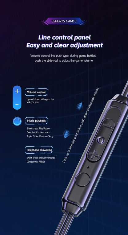 Auriculares para videojuegos con doble micrófono, auriculares estéreo Hi-Fi para videojuegos con conexión tipo C y cable de 3,5 mm, auriculares intraauriculares con reducción de ruido y micrófono para Samsung