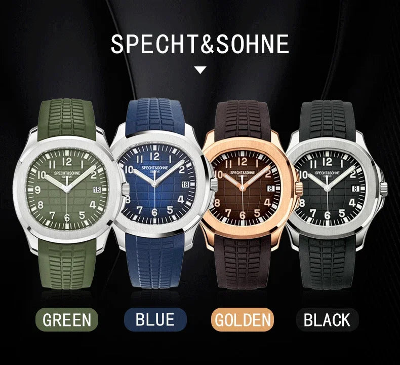 Specht&Sohne 40MM Men's Watches Mechanical Watch Japan Miyota 8215 Movt Rose Gold Stainless Steel Classic 5167 Watch Waterproof