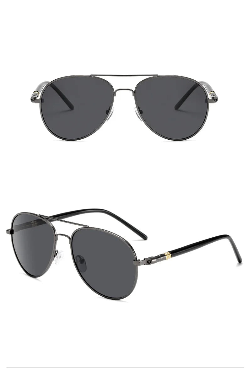 Ochelari de soare polarizați pentru bărbați și femei, ochelari colorati cu lentile reflectorizante, ochelari de soare pentru șofat, negri, unisex, cu lentile de pilot, UV400