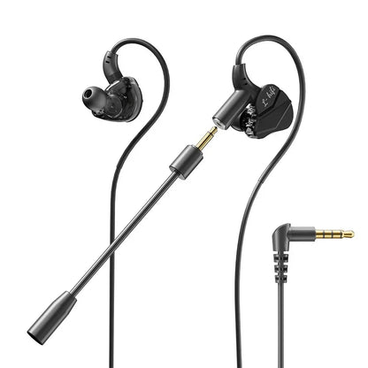 Auriculares para videojuegos con doble micrófono, auriculares estéreo Hi-Fi para videojuegos con conexión tipo C y cable de 3,5 mm, auriculares intraauriculares con reducción de ruido y micrófono para Samsung