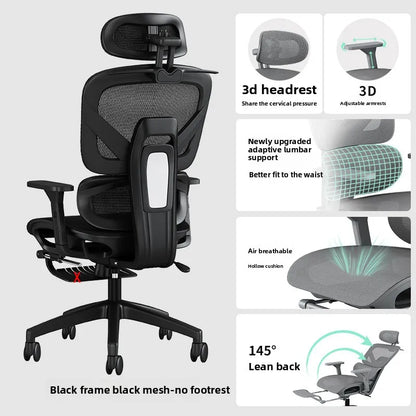 UVR Office Chair Sedentary Comfortable Reclining Stool Ergonomic Design Armchair Swivel Adjustable Computer Gaming Chair