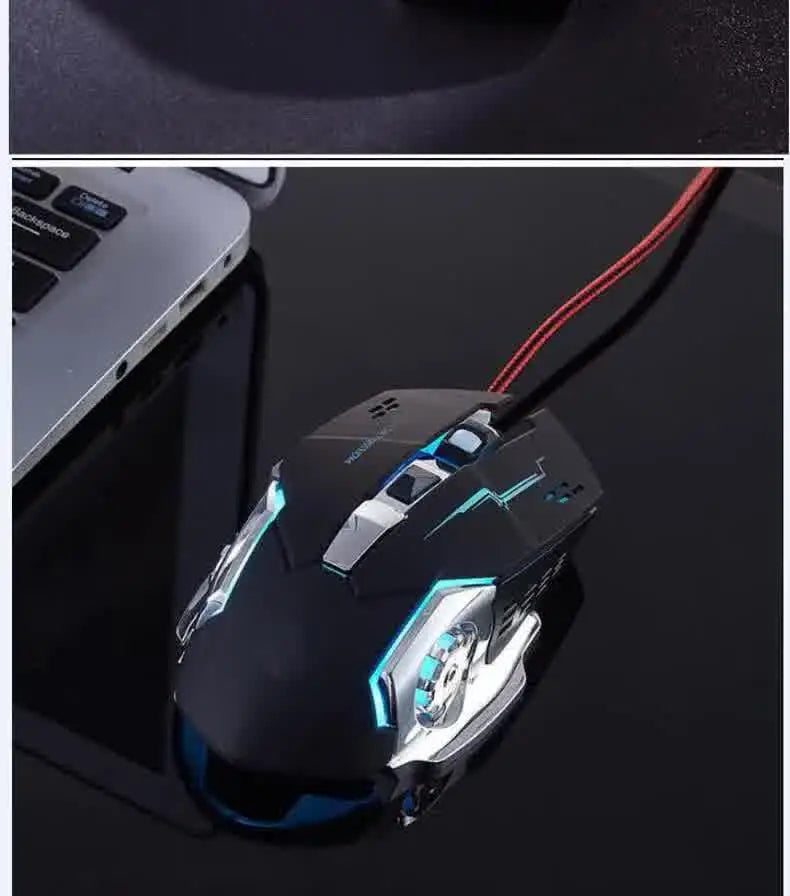 Carpbaba GM6 Gamer Gaming Mouse Adjustable Wired Optical LED Computer Mice USB Cable Silent Mouse For Laptop PC