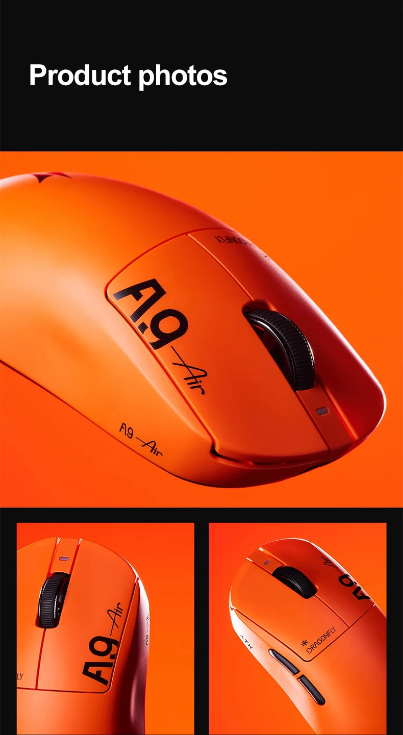 ATK Dragonfly A9 Ultimate kabellose Gaming-Maus A9 Air PAW3950 ultraleichte ergonomische E-Sports-Gamer-FPS-Maus CSGO A9 Ultra