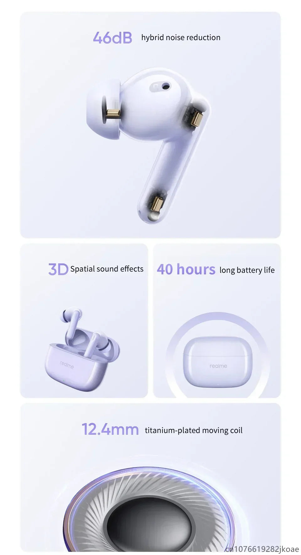 realme Buds T310 Earealme Buds T310 Wireless Earbuds Bluetooth 5.4 – 46dB Active Noise Cancelling HiFi Earphones with Deep Bass & Long Battery Liferphones 46dB Active Noise Cancelling HiFi Wireless Headphones Bluetooth 5.4 Game Music Headset Long Standby