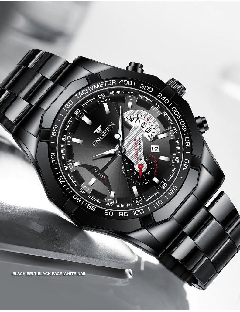 BINBOND Orginal Quartz Wristwatches For Men Luxury Luminous Waterproof Auto Date Men's Watch Stainless Steel Reloj Free Ship