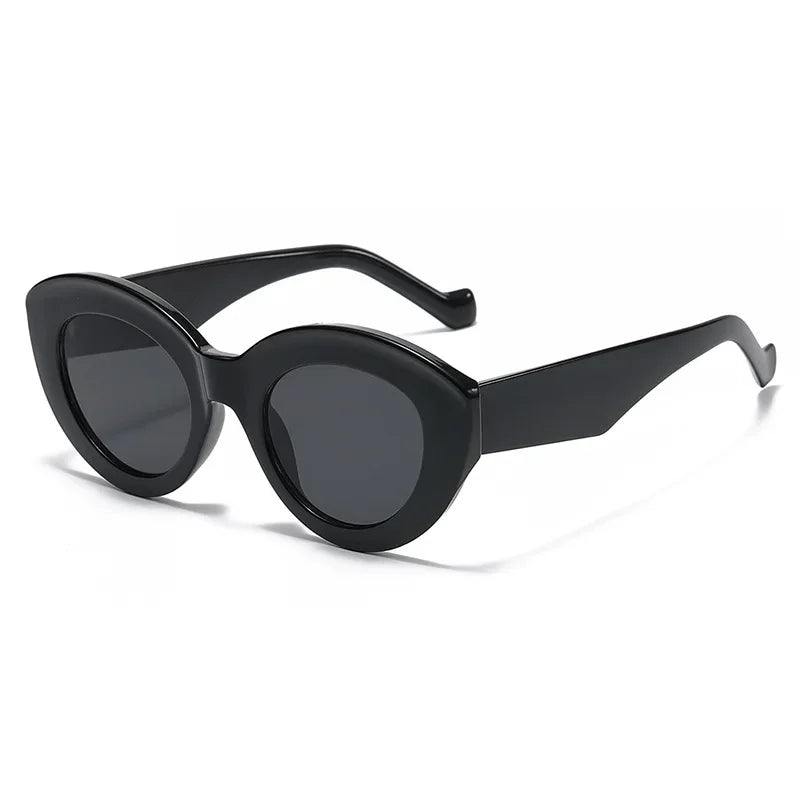 JNPCXI Ochelari de soare pentru femei, model „Cat Eye” supradimensionat, la modă, cu dungi verzi, stil retro, protecție UV400; ochelari de soare ovali pentru bărbați, la modă