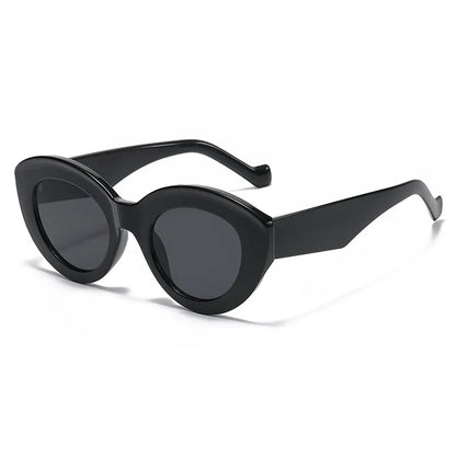 JNPCXI Ochelari de soare pentru femei, model „Cat Eye” supradimensionat, la modă, cu dungi verzi, stil retro, protecție UV400; ochelari de soare ovali pentru bărbați, la modă