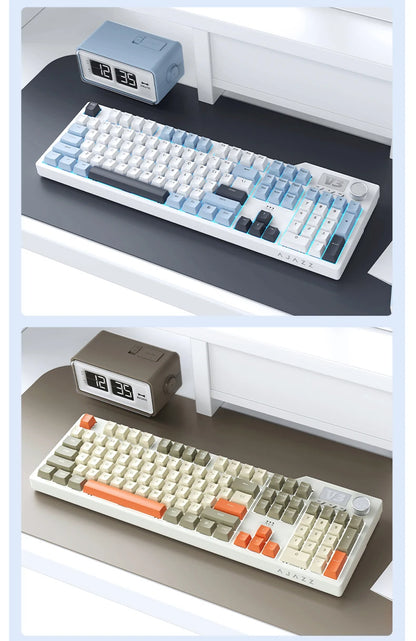 New AJAZZ AK35I V3 MAX Tri-mode Wired Bluetooth Wireless Gaming Keyboard Gasket Full Key Hot Swap 104 Keys Customized Keyboard