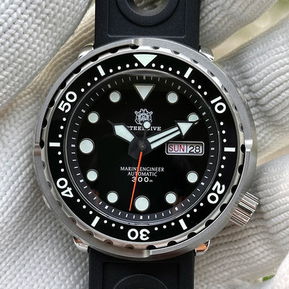 STEELDIVE Top Brand Day Function 47.5mm 300M Waterproof Sapphire Glass Ceramic Bezel NH36 Automatic Dive Can Tuna Watch for Men