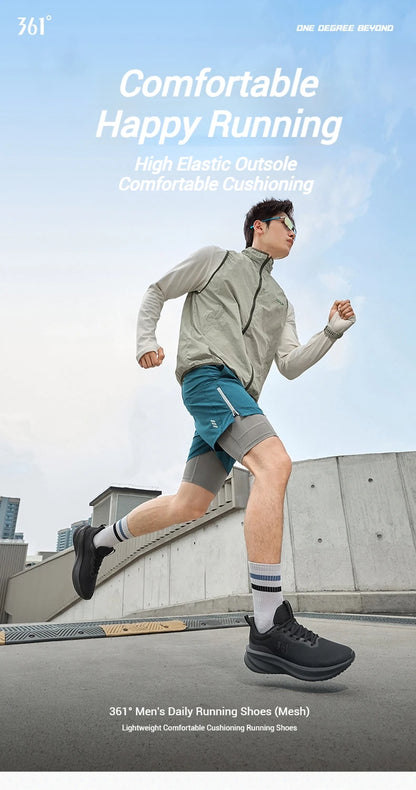 361 Degrees Fengye 5.0 Running Shoes Lightweight Wear Resistant Shock Absorbent Breathable Soft Soled Male Sneakers 672542210F
