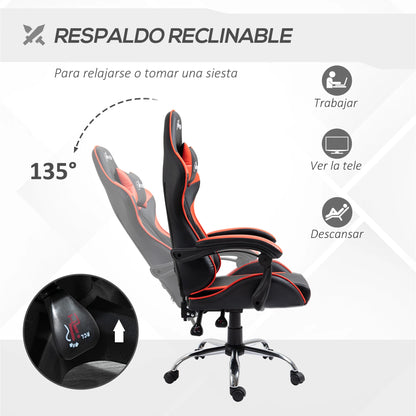 Vinsetto Gaming Chair with Adjustable Height 63X67X122-130 cm Red