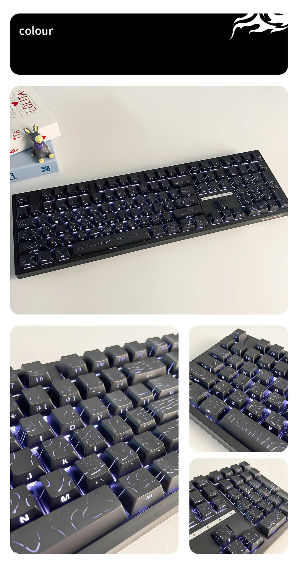 Topographic 4.0 Side Printed Keycaps ISO Enter Cherry Profile Double Shot PBT Keycaps For MX Switch Gamer Keyboard