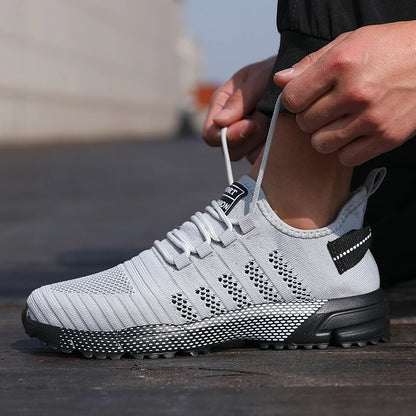Sapatilhas casuais para homem em malha, leves, respiráveis, com sola macia, estilo running, slip-on, flats e loafers, calçado de treino Zapatos Hombre