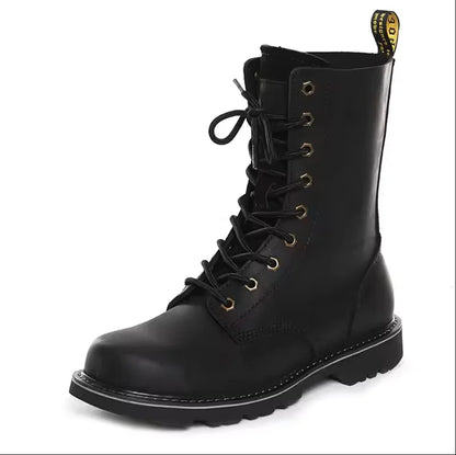 KOWM Cowhide Outdoor Men Hiking Shoes Waterproof Tactical Desert Shoes Hunting Boots Snow Boots Fur Sneakers Women Trekking Shoes
