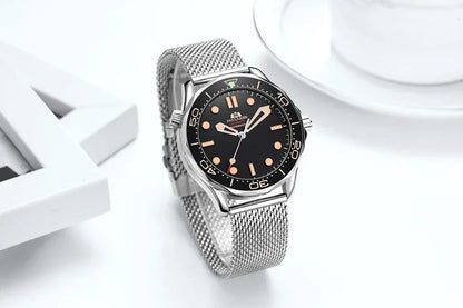 Automatic Watches for Men Mechanical Self Wind Net Stainless Steel Nylon Strap Luxury New Limited Reloj Hombre Baratos