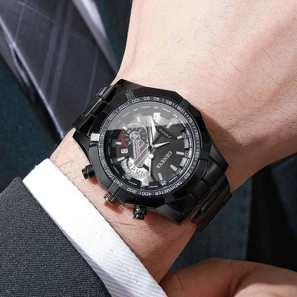 Fashion Men Business Watches Luxury Large Dial Calendar Quartz Watch Mens Clock Reloj Hombre（Without Box）