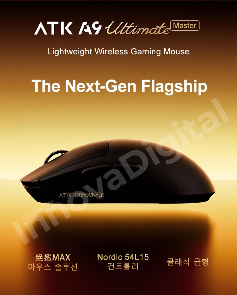 ATK Dragonfly A9 Ultimate kabellose Gaming-Maus A9 Air PAW3950 ultraleichte ergonomische E-Sports-Gamer-FPS-Maus CSGO A9 Ultra