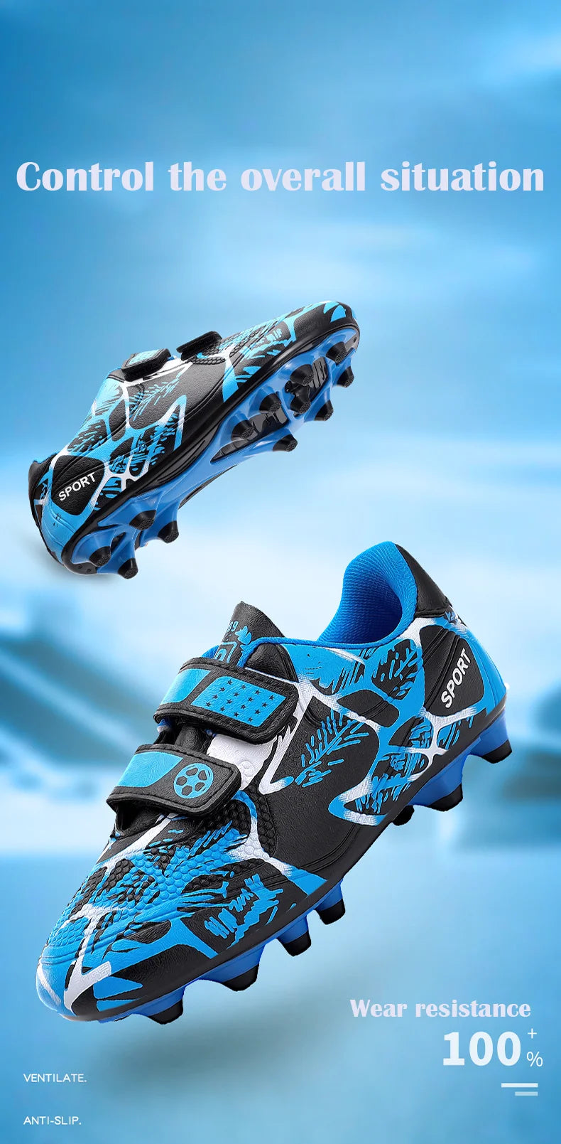 Soccer Cleats for Men and Women Breathable Lightweight Anti-Slip Firm Ground for Outdoor Football Training Match Sports