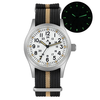 Militado ML05 Military Watch VH31 Sweep Movement Domed Sapphire Crystal Wristwatch High Clear AR Coating 38mm Vintage Watches