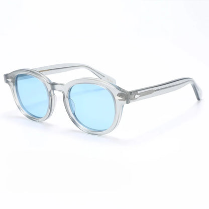 Ochelari de soare polarizați pentru bărbați și femei, stil Johnny Depp Lemtosh, ochelari de soare retro cu ramă rotundă din acetat și lentile UV400, Oculos
