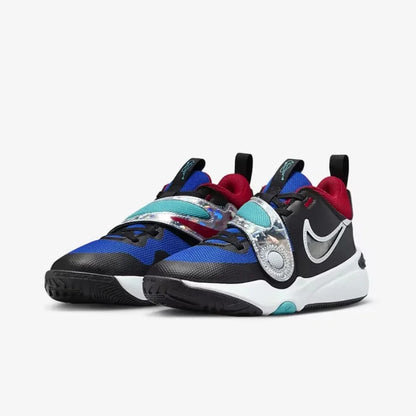 Nike Full-Length Rubber Outsole Cushioning Women's Practical Basketball Shoes, New Velcro Design, Wear-Resistant and Durable Mid-Top Basketball Shoes, Team Hustle D11 Eye-Catching Color Outdoor Casual Basketball Shoes, Excell