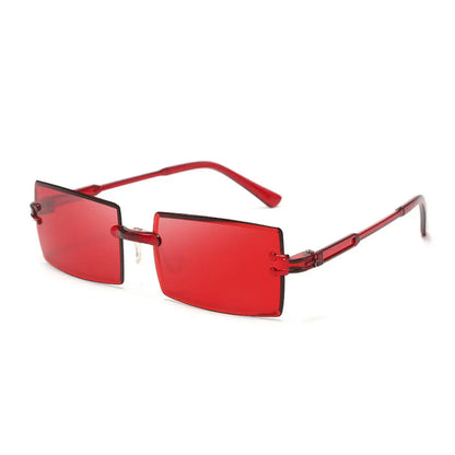 Ochelari de soare vintage, fără ramă, cu margini tăiate, ochelari de soare de designer, ochelari de soare de lux maro și verzi, UV400, pentru bărbați și femei