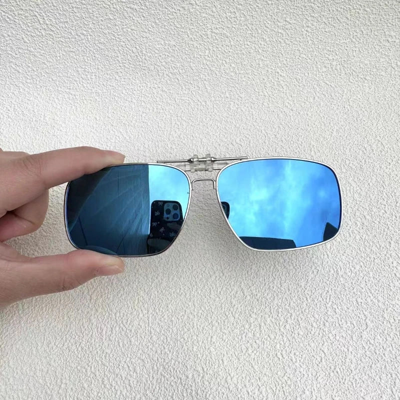 Ochelari de soare REXXAR pentru bărbați, cu clemă metalică, ochelari polarizați UV400, ochelari de soare pătrați pentru femei, cu vedere nocturnă, pentru șofat