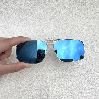 Ochelari de soare REXXAR pentru bărbați, cu clemă metalică, ochelari polarizați UV400, ochelari de soare pătrați pentru femei, cu vedere nocturnă, pentru șofat