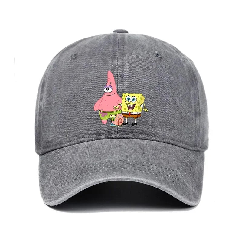 Fashion Cute SpongeBobs Baseball Cap Movie Cartoon Role Adult Men Women Sport Casual Sunshade Adjustable Anime Peaked Mesh Hat