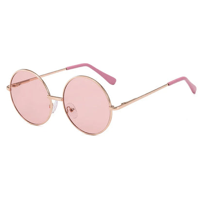Ochelari de soare pentru copii cu ramă metalică, rotunzi, simpli, cu protecție împotriva razelor ultraviolete, ochelari pentru copii