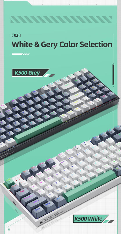MACHENIKE K500 Mechanical Keyboard Wired Gaming Keyboard K500-B94 Hot Swappable 94 Keys 90% Layout RGB Backlight for PC Laptop
