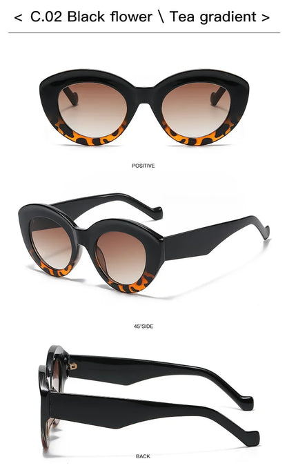 JNPCXI Ochelari de soare pentru femei, model „Cat Eye” supradimensionat, la modă, cu dungi verzi, stil retro, protecție UV400; ochelari de soare ovali pentru bărbați, la modă