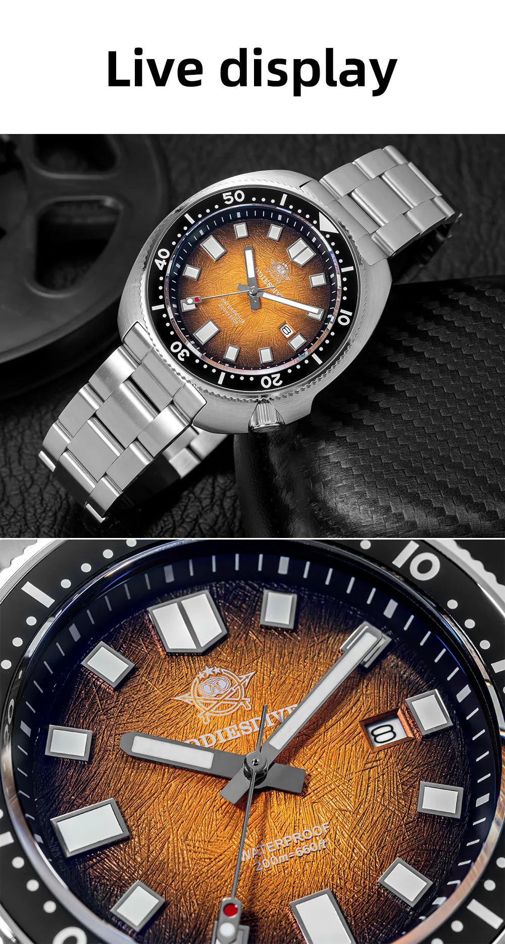 ADDIESDIVE Men's Luxury Watch 20Bar Waterproof  Display AD2511 Sapphire Glass Reloj Hombre BGW9 Super Luminous Quartz Watches