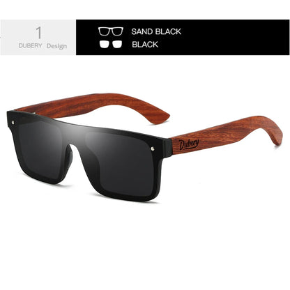 Ochelari de soare DUBERY din lemn, polarizați, cu protecție UV400, pentru bărbați și femei, 6 culori, modelul 219