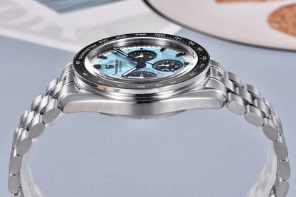 Relógio para homem PAGANI DESIGN «New Moon» – Relógio de quartzo de luxo, cronógrafo, vidro de safira com tratamento antirreflexo, luneta em cerâmica, ponteiros luminescentes