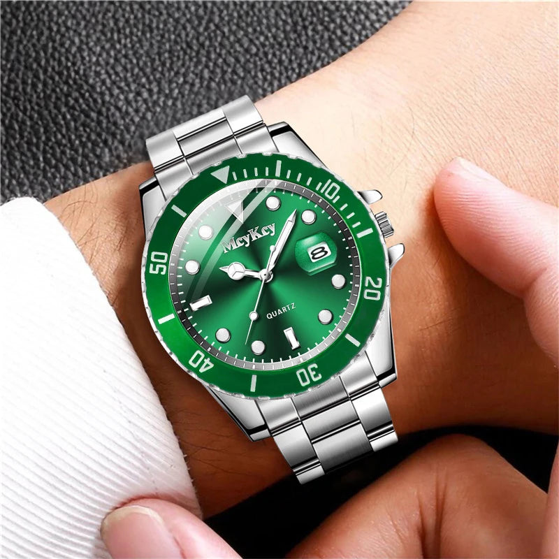 Luxury Large Dial Men Business  Watches Fashion Calendar Men's Quartz Watch Reloj Hombre