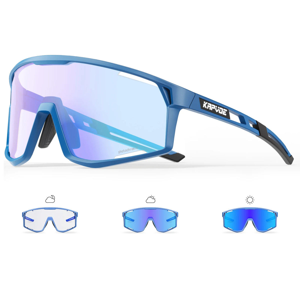 KAPVOE Ochelari UV400 pentru bărbați și femei, pentru ciclism de șosea, sporturi montane, activități în aer liber, ochelari de soare fotocromatici pentru ciclism, ochelari de bicicletă