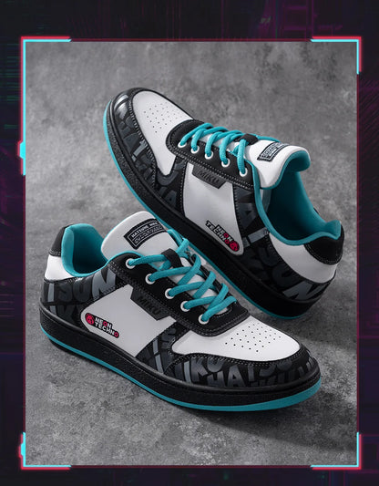 Moeyu Hatsune Miku Shoes for Women and Men Vocaloid Cosplay Anime Sneakers Tennis Lace-Up Sport Athletic Running Casual Shoes