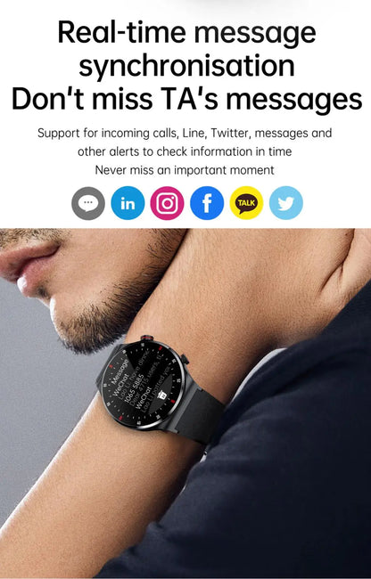 Luxury QW33 Smart Watches Men NFC Wireless Call Fitness Waterproof Sports Wrist Intelligent Smartwatches for Women Android 2026